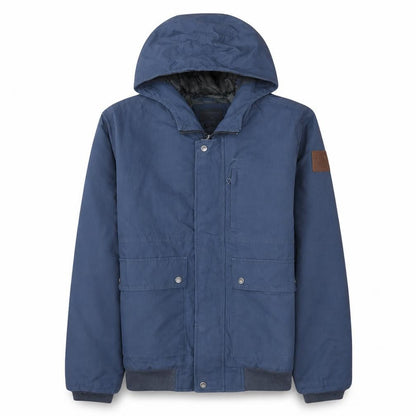 Quiksilver Mens Blue Hooded Parka Jacket Size M Cotton Blend