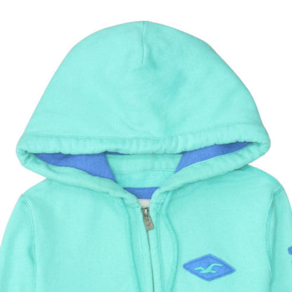 Hollister Women’s Blue Full Zip Hoodie Small Cotton Blend Casual