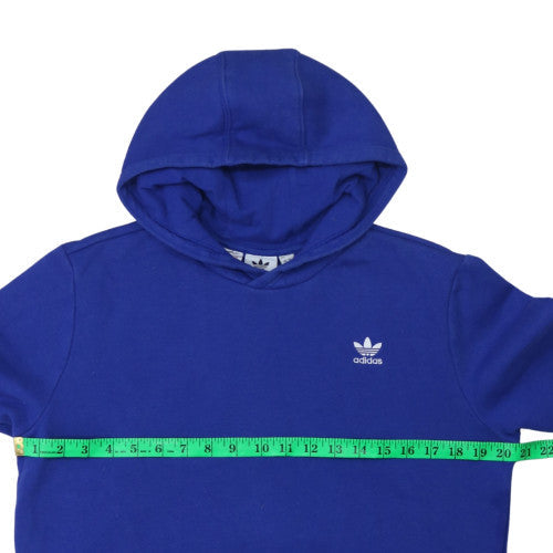 Adidas Boys Blue Pullover Hoodie 15-16 Years Fleece Trefoil Logo Sweatshirt