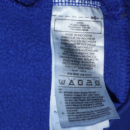 Adidas Boys Blue Pullover Hoodie 15-16 Years Fleece Trefoil Logo Sweatshirt
