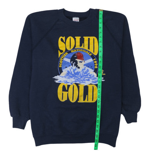 Mens UK Size L JERZEES Blue Pullover Sweatshirt