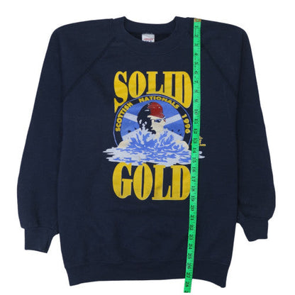 Mens UK Size L JERZEES Blue Pullover Sweatshirt