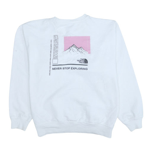 Womens UK Size S The North Face White Pullover Sweatshirt