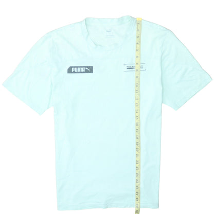 Puma Men's Light Green Crew Neck Short Sleeve Cotton T-Shirt Size L