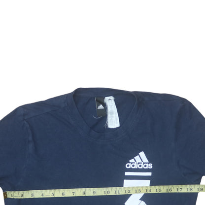 Adidas Men's Blue Graphic Logo Sports T-Shirt Size S