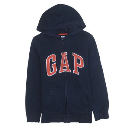 GAP Boys Blue Full Zip Fleece Hoodie 14-15 Years Logo Front Sweatshirt