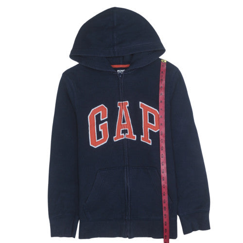 GAP Boys Blue Full Zip Fleece Hoodie 14-15 Years Logo Front Sweatshirt