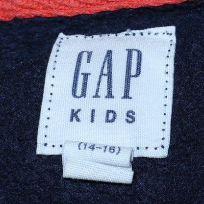 GAP Boys Blue Full Zip Fleece Hoodie 14-15 Years Logo Front Sweatshirt