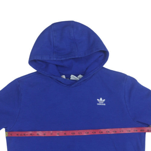 Adidas Boys Blue Pullover Hoodie XL 15-16 Years Cotton Blend Fleece