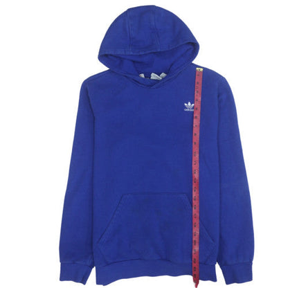 Adidas Boys Blue Pullover Hoodie XL 15-16 Years Cotton Blend Fleece