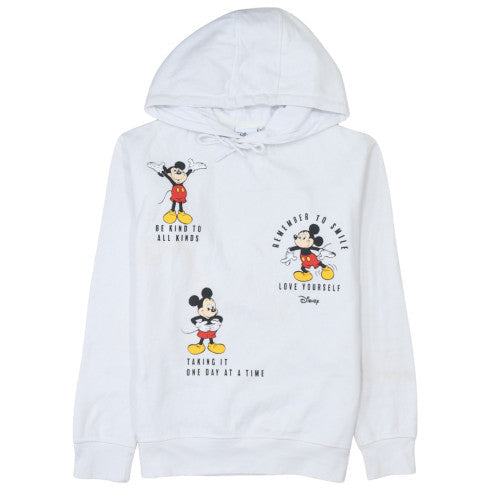 Womens UK Size 2XS Disney White Pullover Hoodie