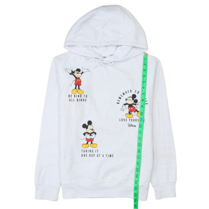 Womens UK Size 2XS Disney White Pullover Hoodie