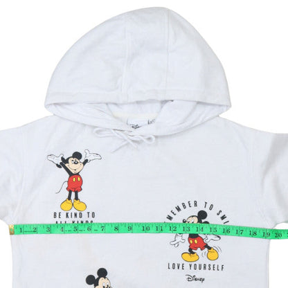 Womens UK Size 2XS Disney White Pullover Hoodie