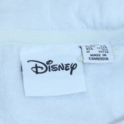 Womens UK Size 2XS Disney White Pullover Hoodie