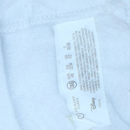 Womens UK Size 2XS Disney White Pullover Hoodie
