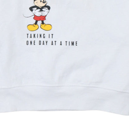 Womens UK Size 2XS Disney White Pullover Hoodie