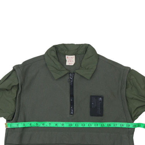 Mens UK Size S Champion Green Henley Sweatshirt