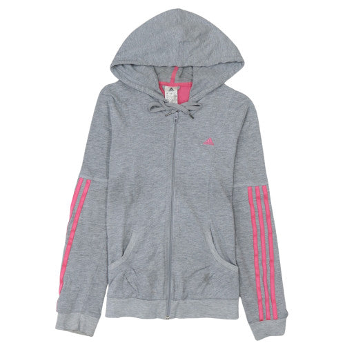 Womens UK Size S adidas Grey Full Zip Hoodie