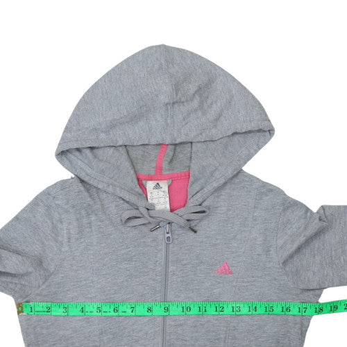 Womens UK Size S adidas Grey Full Zip Hoodie