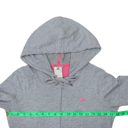 Womens UK Size S adidas Grey Full Zip Hoodie