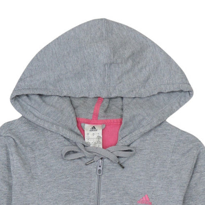 Womens UK Size S adidas Grey Full Zip Hoodie