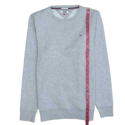 Mens UK Size M Tommy Jeans Grey Pullover Sweatshirt