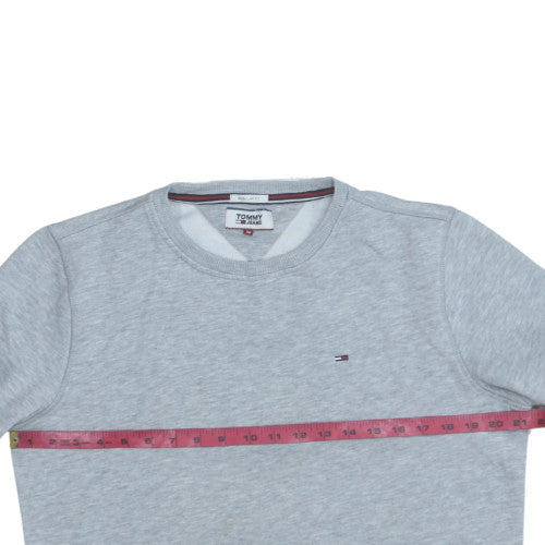 Mens UK Size M Tommy Jeans Grey Pullover Sweatshirt