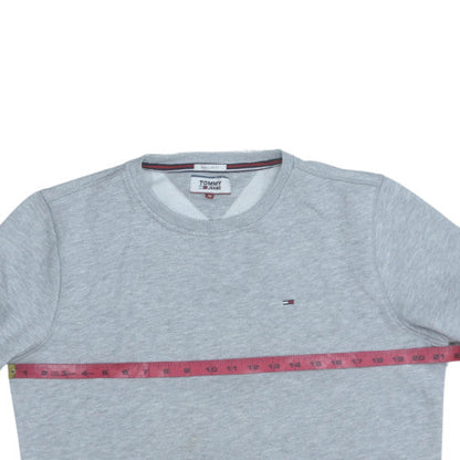 Mens UK Size M Tommy Jeans Grey Pullover Sweatshirt