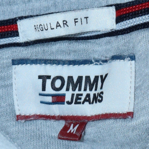 Mens UK Size M Tommy Jeans Grey Pullover Sweatshirt