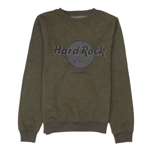 Mens UK Size M Hard Rock Cafe Green Pullover Sweatshirt