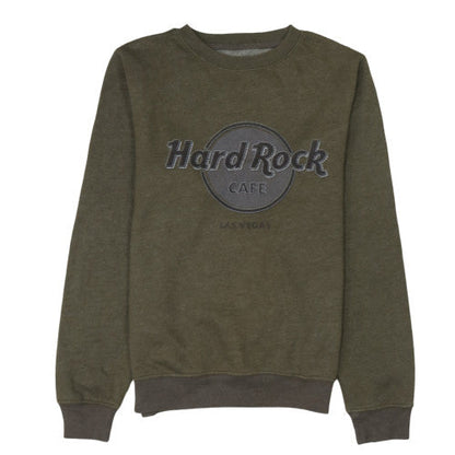 Mens UK Size M Hard Rock Cafe Green Pullover Sweatshirt