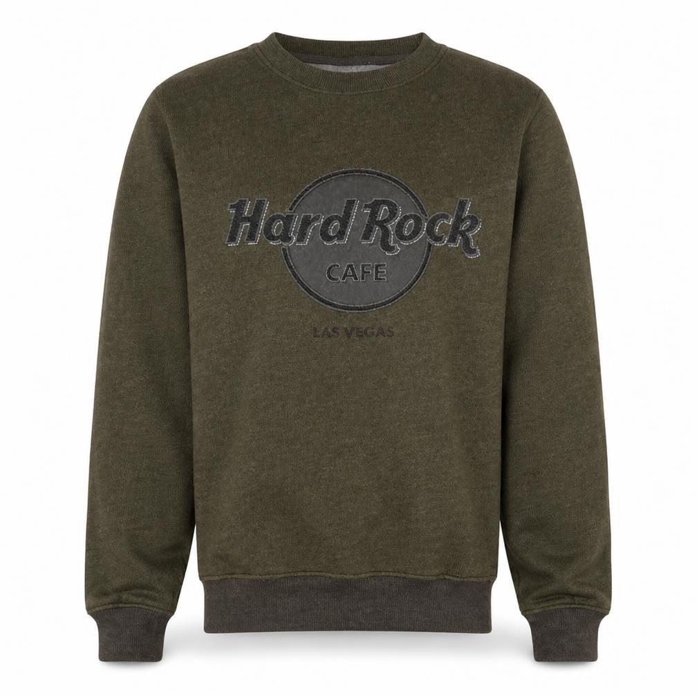 Mens UK Size M Hard Rock Cafe Green Pullover Sweatshirt