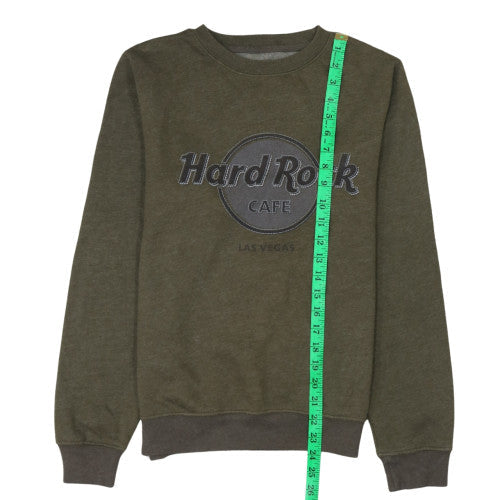 Mens UK Size M Hard Rock Cafe Green Pullover Sweatshirt
