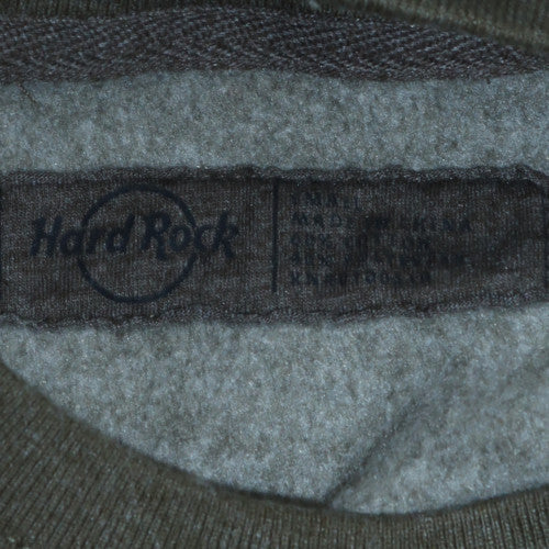 Mens UK Size M Hard Rock Cafe Green Pullover Sweatshirt