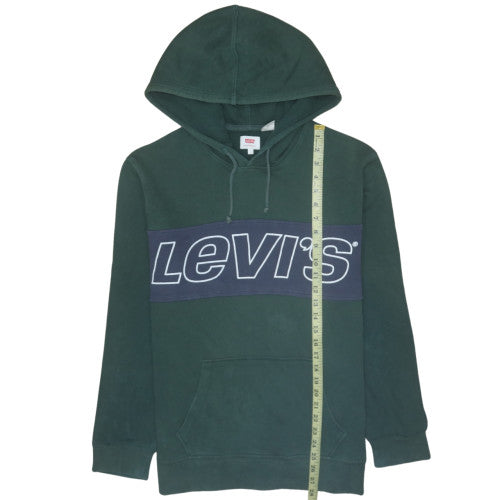 Mens UK Size L Levi's Green Pullover Hoodie
