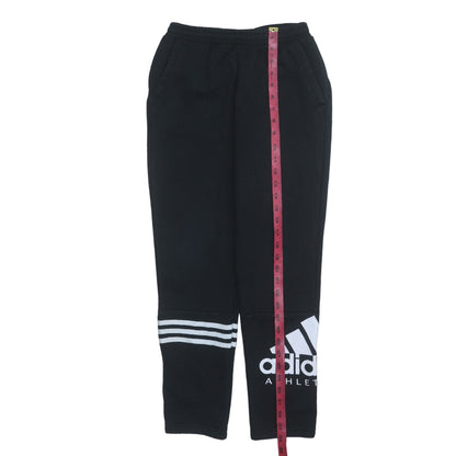 Adidas Boys Black Jogger Activewear Sweatpants 12 Years Fleece Tapered Fit