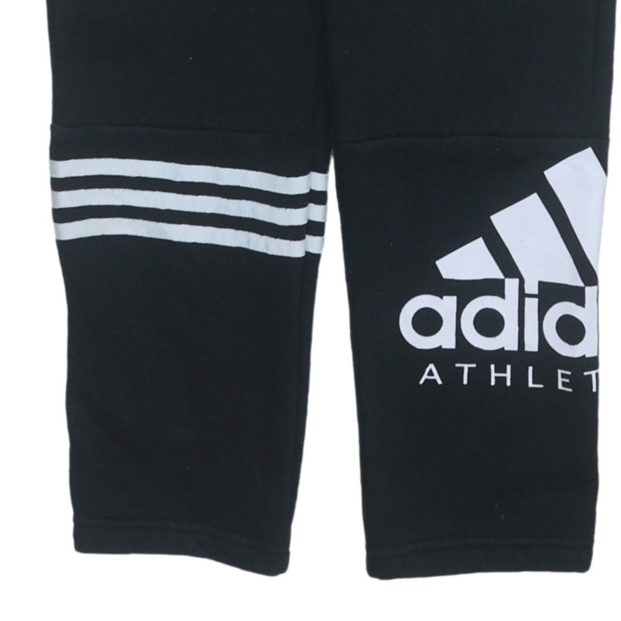 Adidas Boys Black Jogger Activewear Sweatpants 12 Years Fleece Tapered Fit