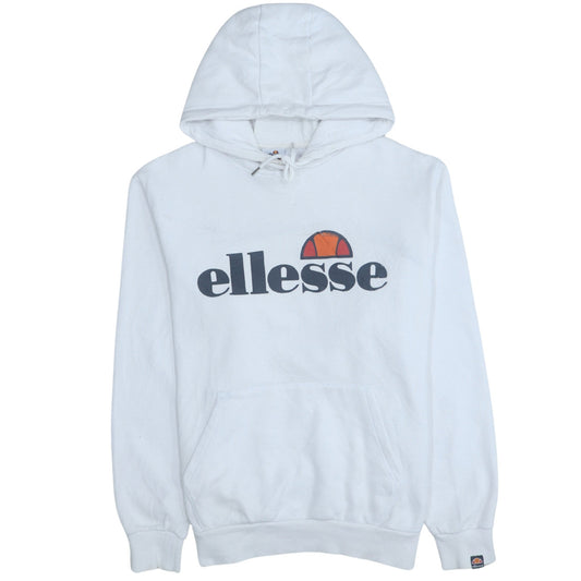 Womens UK Size 14 Ellesse White Pullover Hoodie