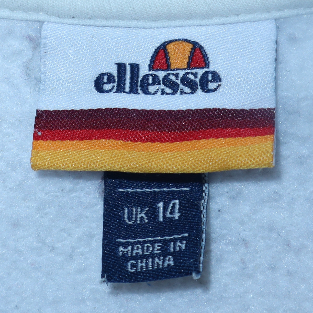 Womens UK Size 14 Ellesse White Pullover Hoodie