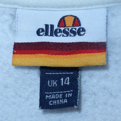 Womens UK Size 14 Ellesse White Pullover Hoodie