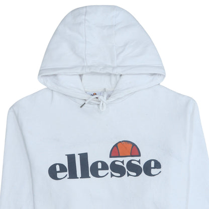 Womens UK Size 14 Ellesse White Pullover Hoodie