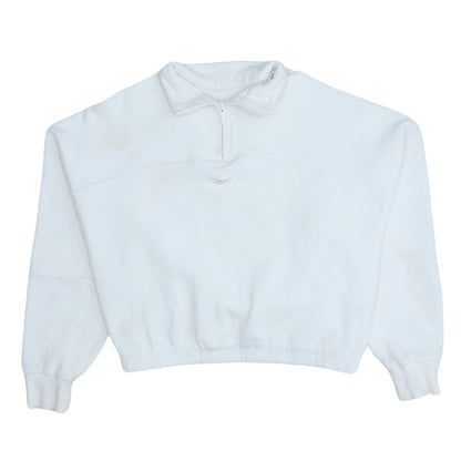 Womens UK Size M Reebok White Pullover Sweatshirt