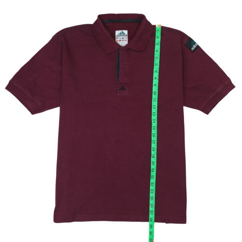 Adidas Men's Burgundy Cotton Short Sleeve Polo Shirt Size S