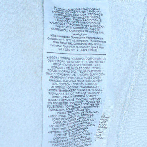 Mens UK Size L Nike White Pullover Hoodie
