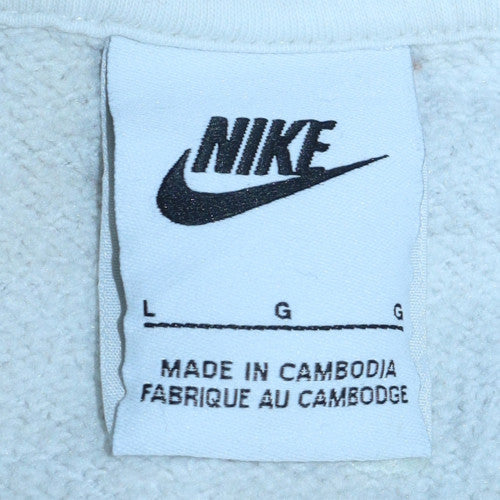 Mens UK Size L Nike White Pullover Hoodie