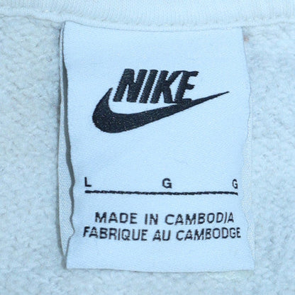 Mens UK Size L Nike White Pullover Hoodie