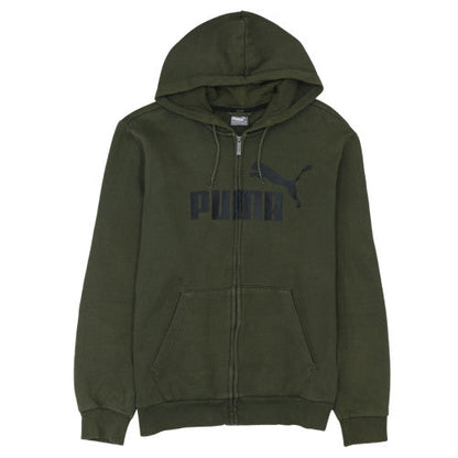 Mens UK Size M Puma Green Full Zip Hoodie