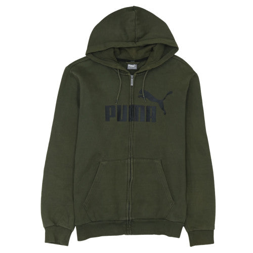 Mens UK Size M Puma Green Full Zip Hoodie