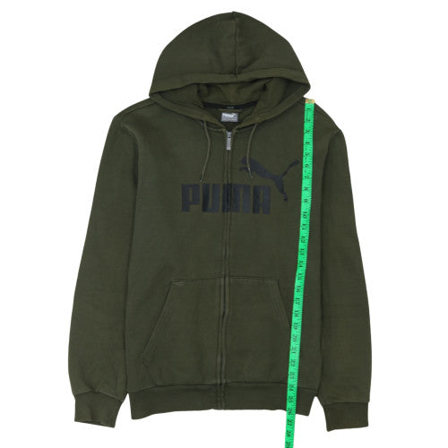 Mens UK Size M Puma Green Full Zip Hoodie