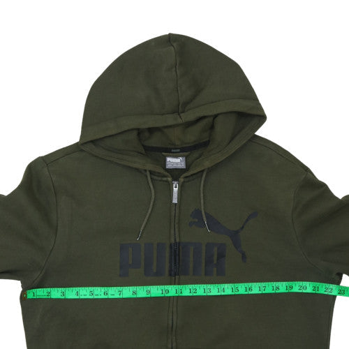 Mens UK Size M Puma Green Full Zip Hoodie